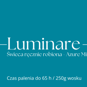 Azure Mist — świeca sojowa Luminare, nuta eukaliptusa i szałwii, odświeżający zapach